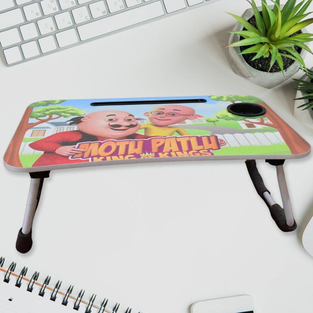 A writing table for kids with a fun cartoon print, ideal for daily homework and activities.