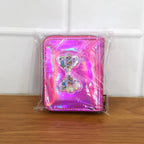 Stylish kids wallet showcasing holographic design and zip closure for secure use