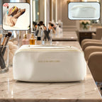 Waterproof travel makeup organizer pouch with zippered opening