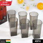 Close-up of stylish black square plastic tumblers for versatile use.