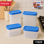 Transparent plastic storage containers set for pantry organization
