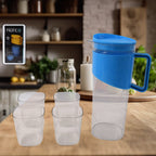 Transparent water jug with elegant handle and 2000 ML capacity