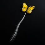Night glow from butterfly LED hair clip shining brightly