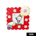 Adorable giraffe and bird animal design baby photo frame displayed on a tabletop.