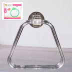 Clear ABS square towel ring holder from BathNova, ready for wall mounting.