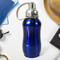 500 ML stainless steel thermos water bottle with plastic lid and carabiner for easy carrying