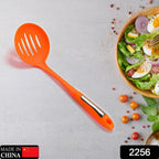 Versatile nylon cooking scoop featuring a colander design for efficient food preparation.