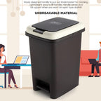 Push N Pedal Plastic Dustbin showing smooth plastic surface and compact size
