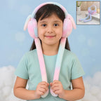Kids soft plush winter earmuffs featuring a bunny design for warm winter wear