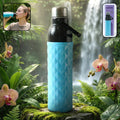 1100 ML diamond texture sports water bottle with secure cap and carry strap
