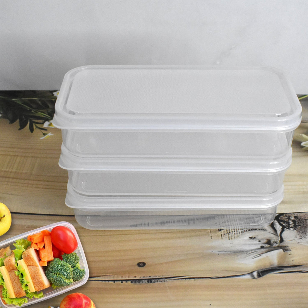 Top-down view of the Konvex plastic lunch box set, showing clear, durable containers.