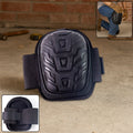 Heavy-duty knee pad with shock-resistant shell and adjustable straps on work surface