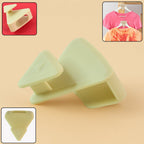 Plastic triangle hanger connector hook holding clothes vertically in closet
