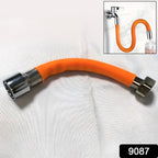 Close-up of the durable silicone faucet extension tube with universal connector.