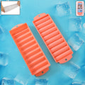 Compact plastic ice stick tray fitting bottle openings