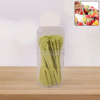 Jar of 50 plastic fruit forks for desserts and appetizers