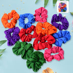 Set of 12 elastic hair bands in assorted colors for stylish hair accessories