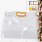 Close up image of clear airtight storage bag holding grains