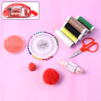 Complete portable sewing kit with needles and scissors