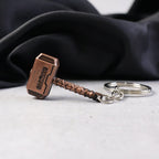 Miniature hammer shaped keychain on keyring loop
