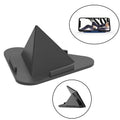 Black Pyramid Mobile Stand on white background showing sleek design