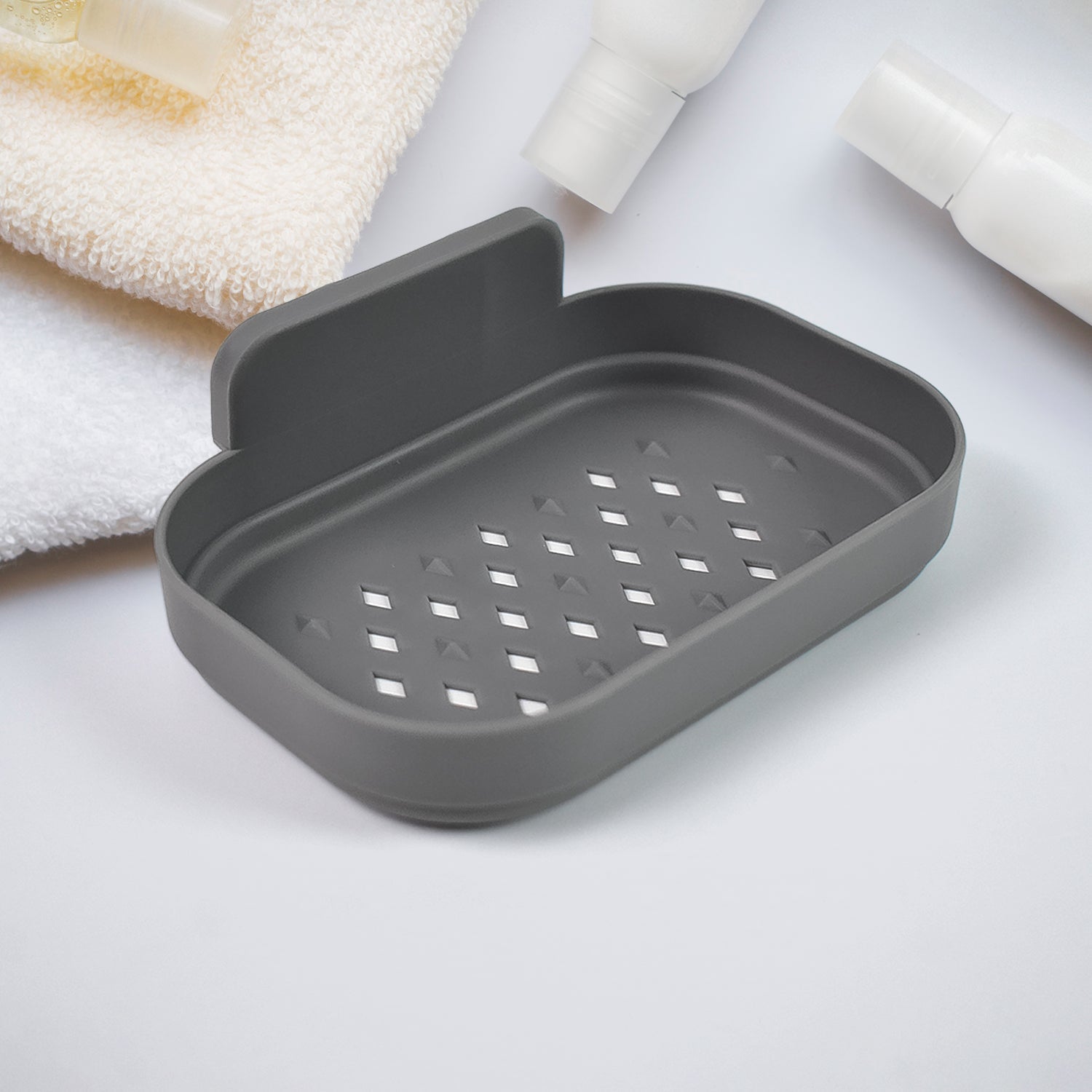 Wall-Mounted Soap Dish – Self-Adhesive Plastic Holder | Mist & Relax