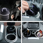 Stylish blue flame design on portable car ashtray