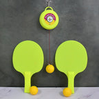 Hanging table tennis training set mounted on a wall, demonstrating easy setup.