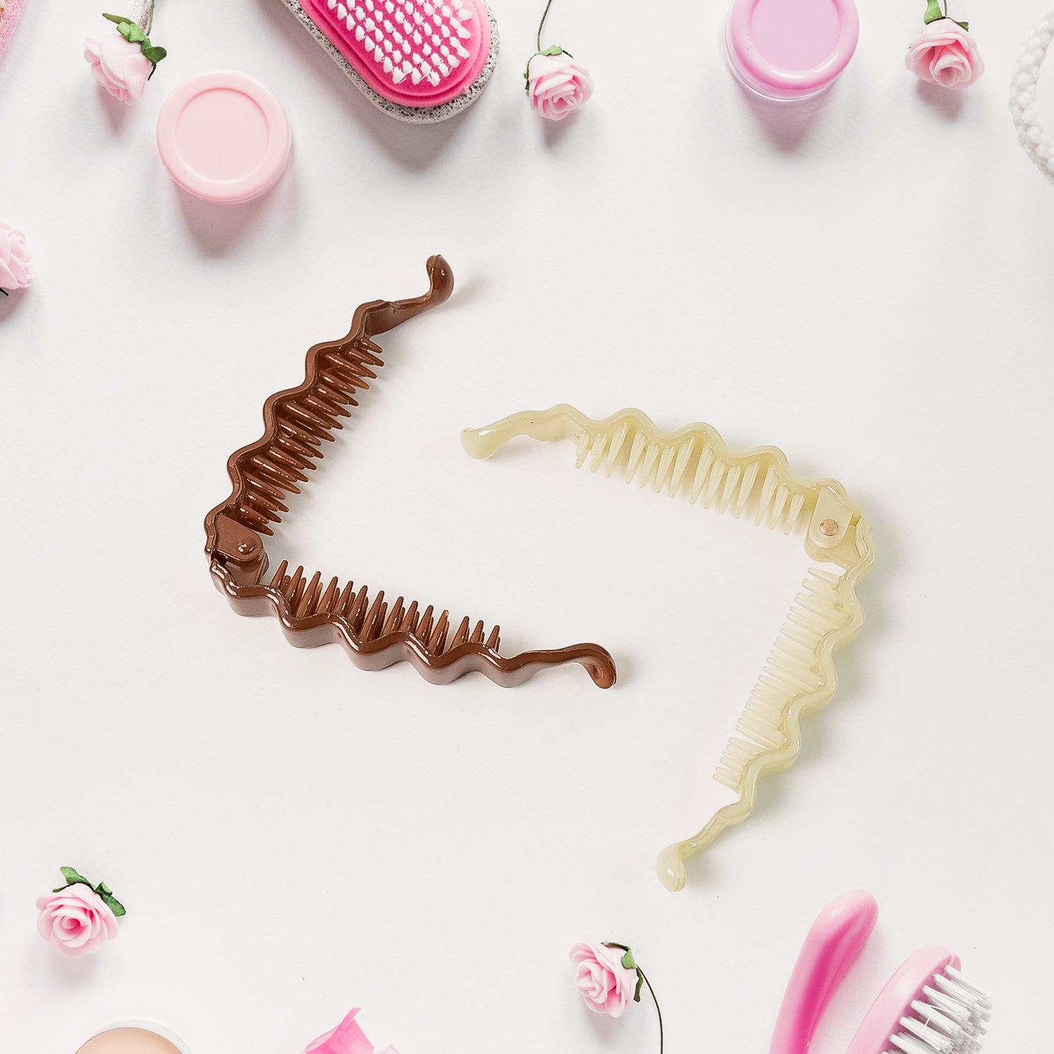 Mixed color plastic hair claw clip offering non-slip hold