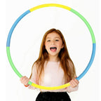 Individual colourful segments of the portable hula hoop.
