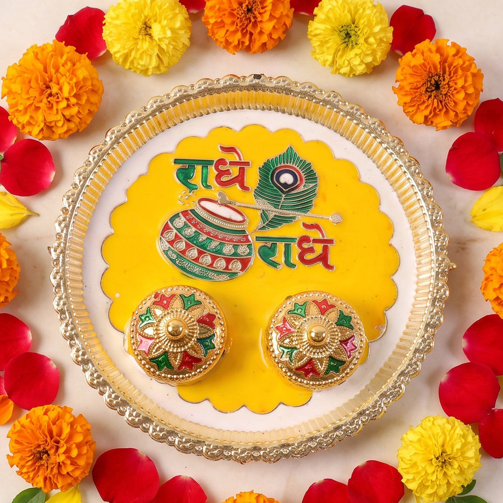 Kumkum thali top view