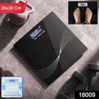 Slim side view of the digital personal weight scale with tempered glass surface