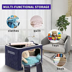 The foldable steel-frame storage box collapsed flat for compact, space-saving storage.