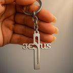 Premium finish metal cross key holder showcasing Gujarati text
