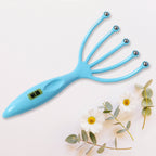 Handheld head massager with flexible five fingers for scalp massage