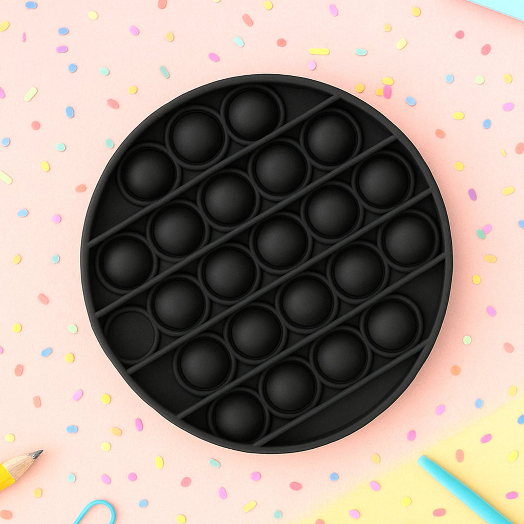 Round silicone Pop It fidget toy for stress relief and sensory play