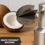 Kitchen coconut scraper featuring vacuum lock for stable and safe use