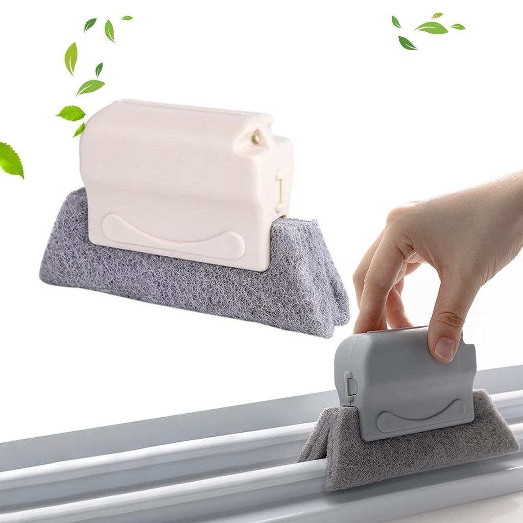 Angled view of the slim Window Groove Cleaning Brush for deep cleaning.