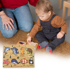 Complete Wooden Sea Animal Puzzle board showcasing various marine life shapes.