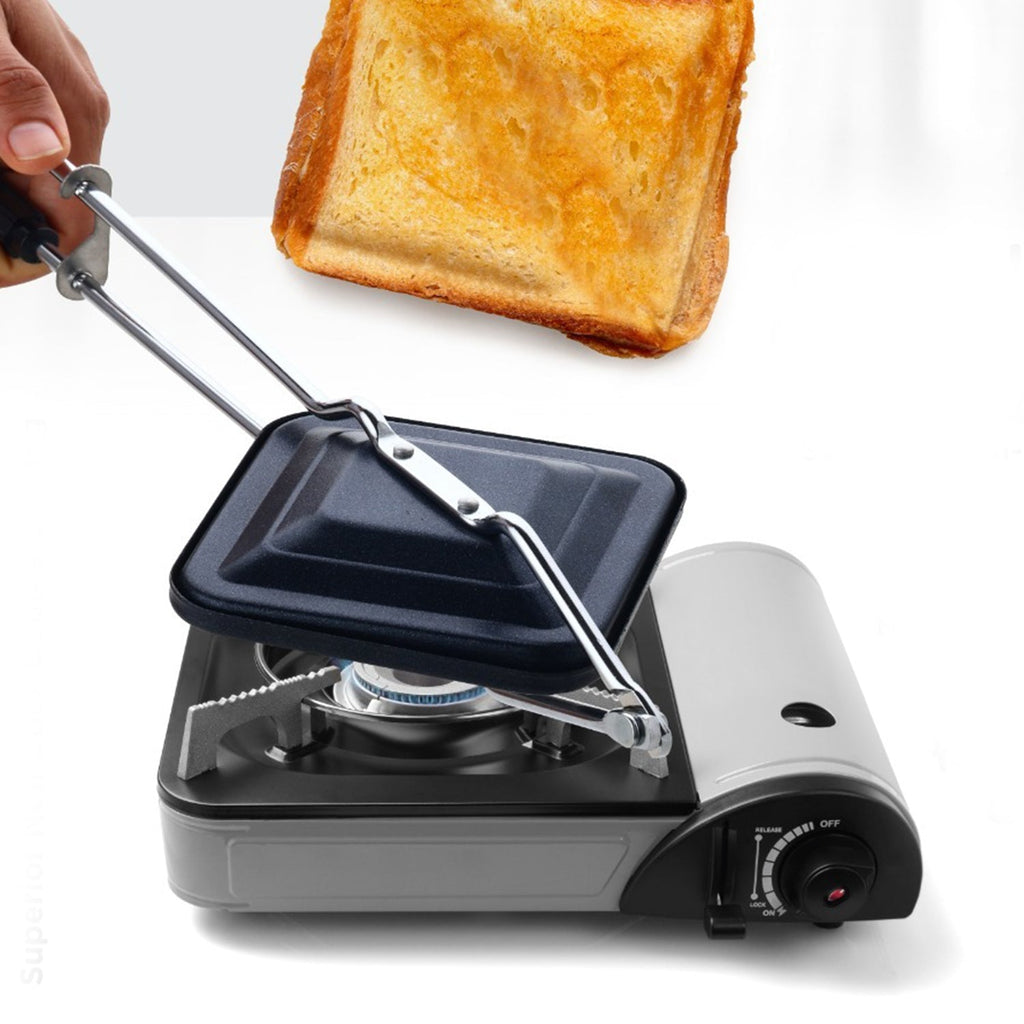 Non stick Gas Stove Sandwich Toaster preventing sandwich filling mess during cooking.