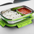 Stainless steel lunch pack for office and school use with leakproof design