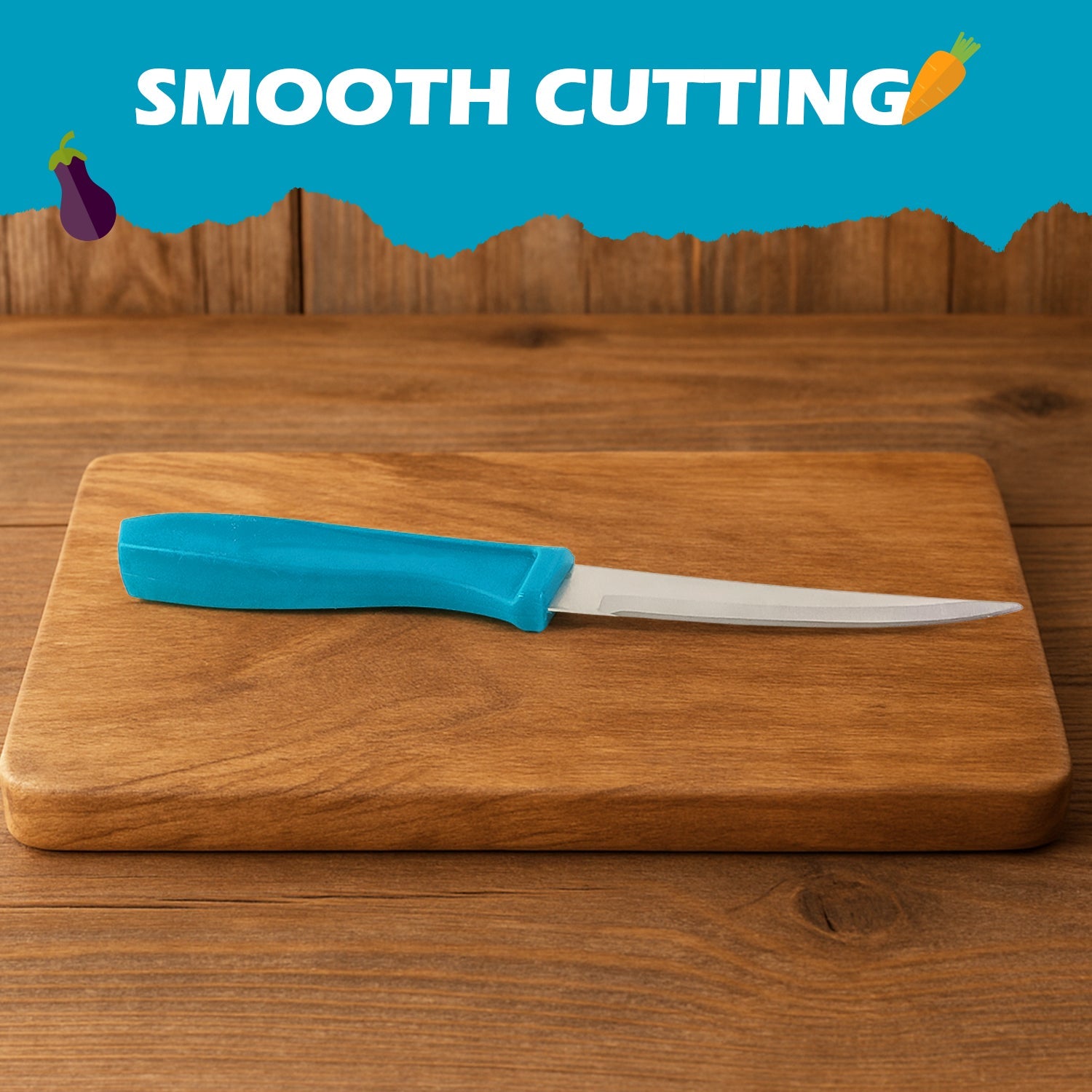 Supermom vegetable knife featuring an ergonomic handle for safe kitchen use