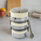 Compact insulated stainless steel lunch box ideal for office and travel use