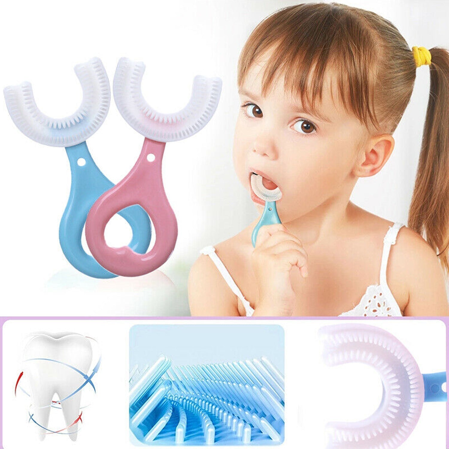 Brightly colored kids toothbrush, making brushing fun for children.