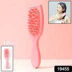 Close-up of soft silicone bristles on scalp shampoo brush
