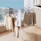 Foldable octopus clothes drying rack stand shown in compact storage position.
