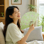 Foldable Hand Fan with Cute Bear Print