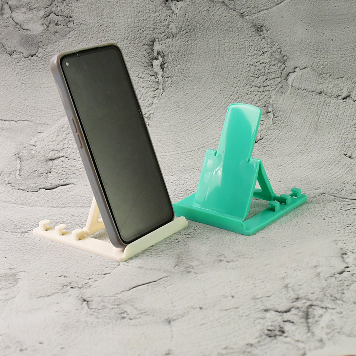 Lightweight plastic mobile stand for smartphones and small tablets