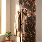 Metal coat rack stand featuring hooks for hats and scarves organization