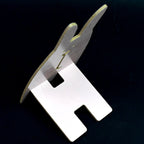Close-up of the wooden rabbit mobile stand's detail and craftsmanship.